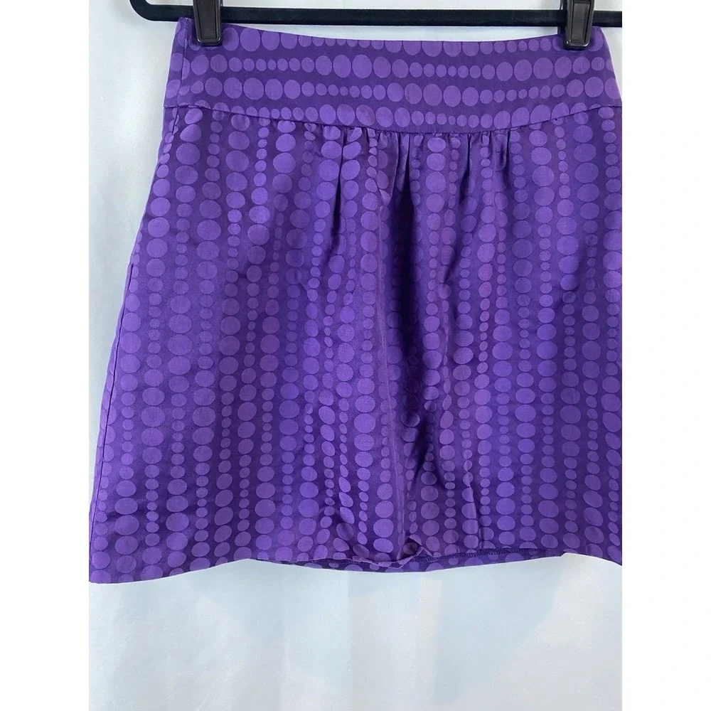 The Limited Size 2 Purple Dot‎ Mini Lined A Line Skirt